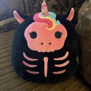 Squishmallows Black and Pink Unicorn Skeleton Plush Sketlana